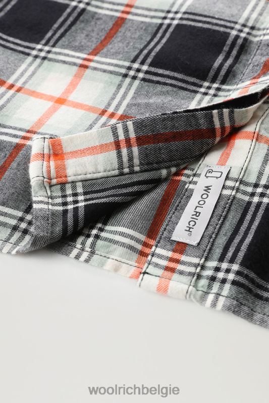 Madras licht flanellen geruit overhemd Woolrich vrouwen 8TTN0224 vlam zwarte ruit kleding