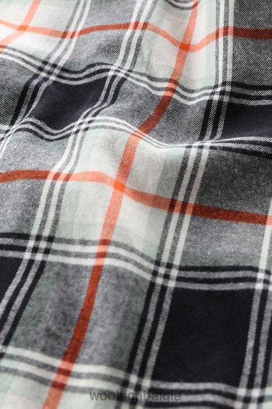 Madras licht flanellen geruit overhemd Woolrich vrouwen 8TTN0224 vlam zwarte ruit kleding