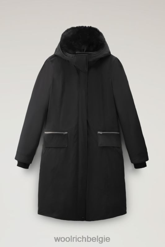 Mahan Fox lange parka met afneembare capuchon Woolrich vrouwen 8TTN0213 zwart kleding