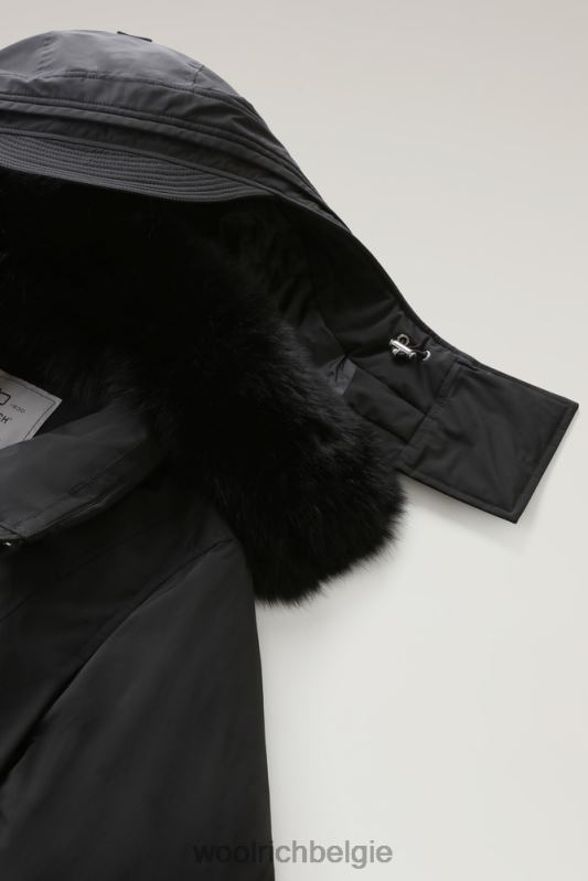 Mahan Fox lange parka met afneembare capuchon Woolrich vrouwen 8TTN0213 zwart kleding
