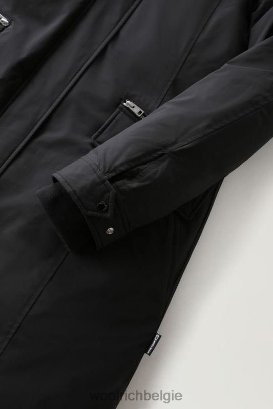 Mahan Fox lange parka met afneembare capuchon Woolrich vrouwen 8TTN0213 zwart kleding
