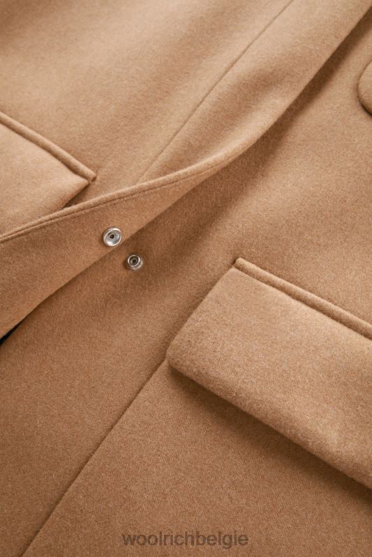 Manteco wollen zijlijn 2-in-1 jas Woolrich vrouwen 8TTN0255 donkere kameel kleding