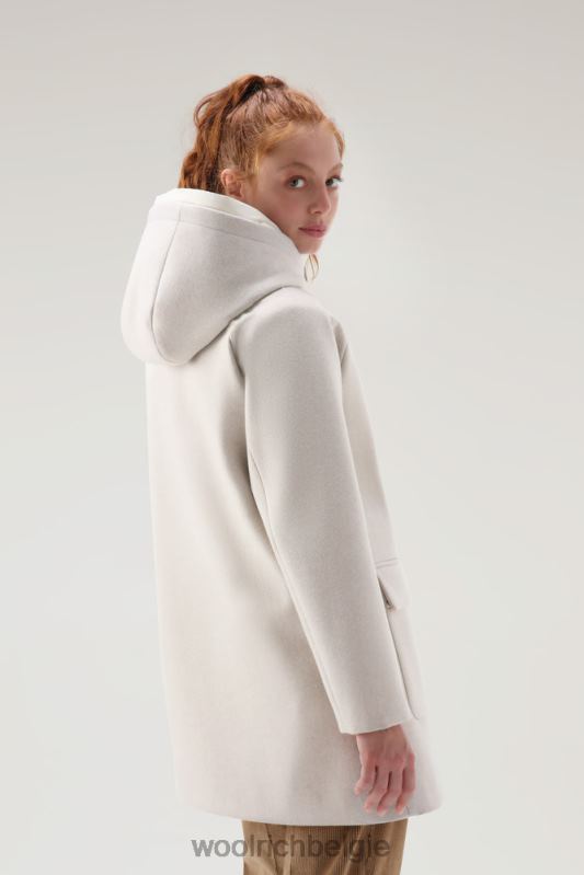 Manteco wollen zijlijn 2-in-1 jas Woolrich vrouwen 8TTN0301 melkachtige crème kleding