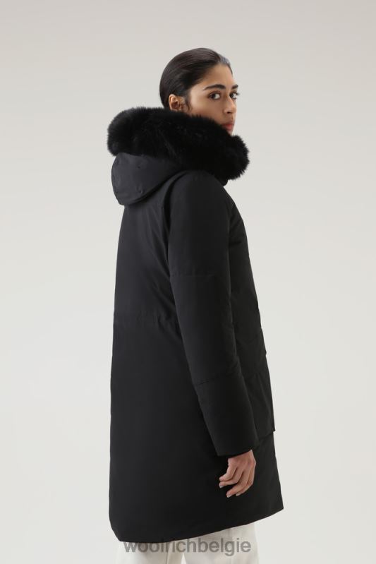Militaire parka van urban touch-stof met bontvoering Woolrich vrouwen 8TTN0290 zwart kleding
