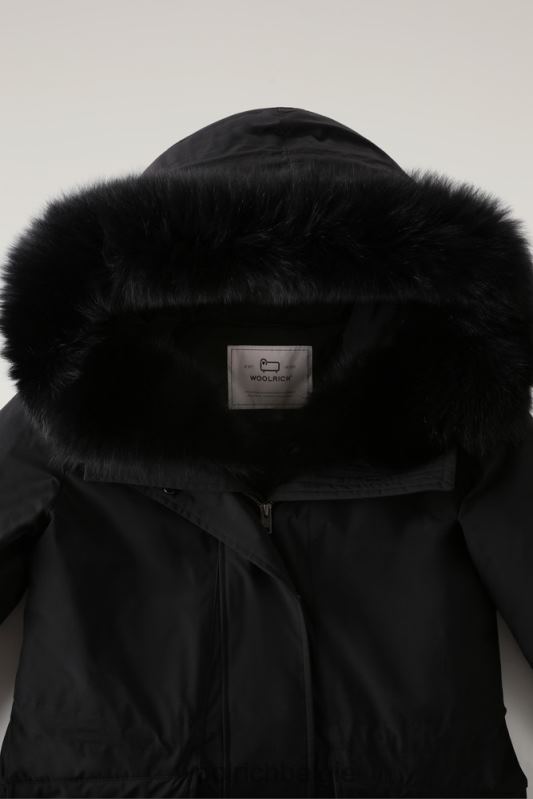Militaire parka van urban touch-stof met bontvoering Woolrich vrouwen 8TTN0290 zwart kleding