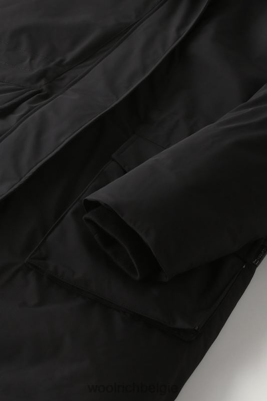 Militaire parka van urban touch-stof met bontvoering Woolrich vrouwen 8TTN0290 zwart kleding