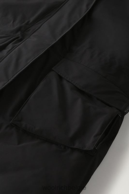 Militaire parka van urban touch-stof met bontvoering Woolrich vrouwen 8TTN0290 zwart kleding