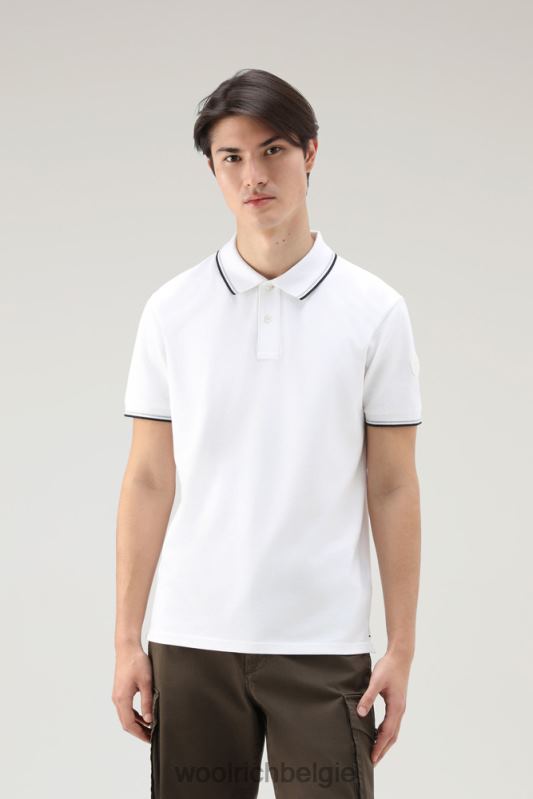 Monterey poloshirt van piquét stretchkatoen Woolrich Heren 8TTN0389 Helder wit kleding