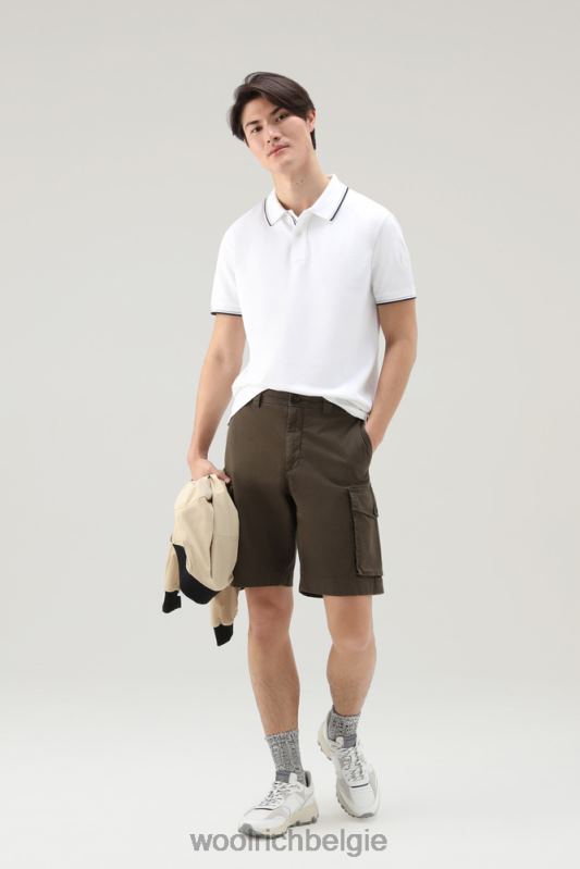 Monterey poloshirt van piquét stretchkatoen Woolrich Heren 8TTN0389 Helder wit kleding