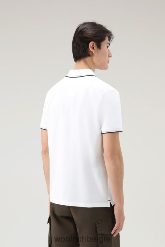 Monterey poloshirt van piquét stretchkatoen Woolrich Heren 8TTN0389 Helder wit kleding