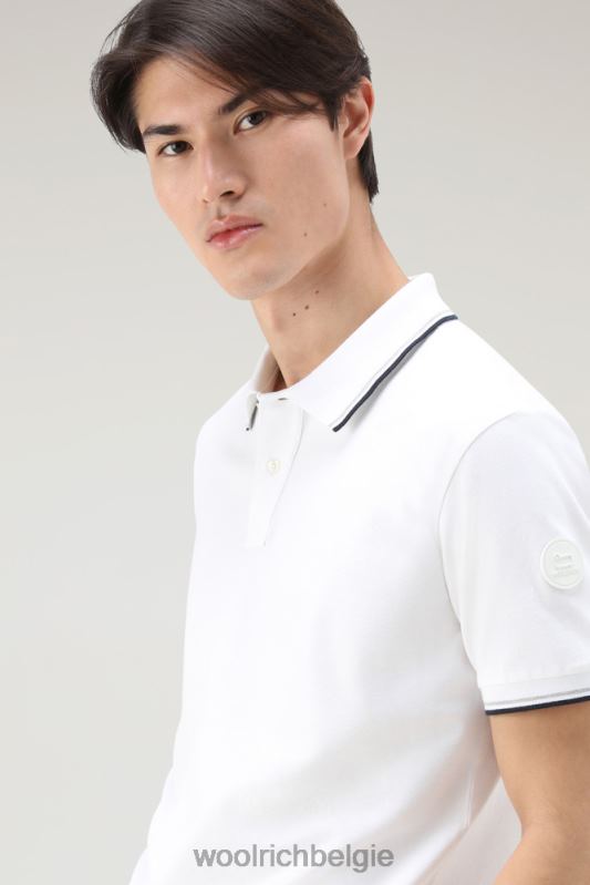 Monterey poloshirt van piquét stretchkatoen Woolrich Heren 8TTN0389 Helder wit kleding