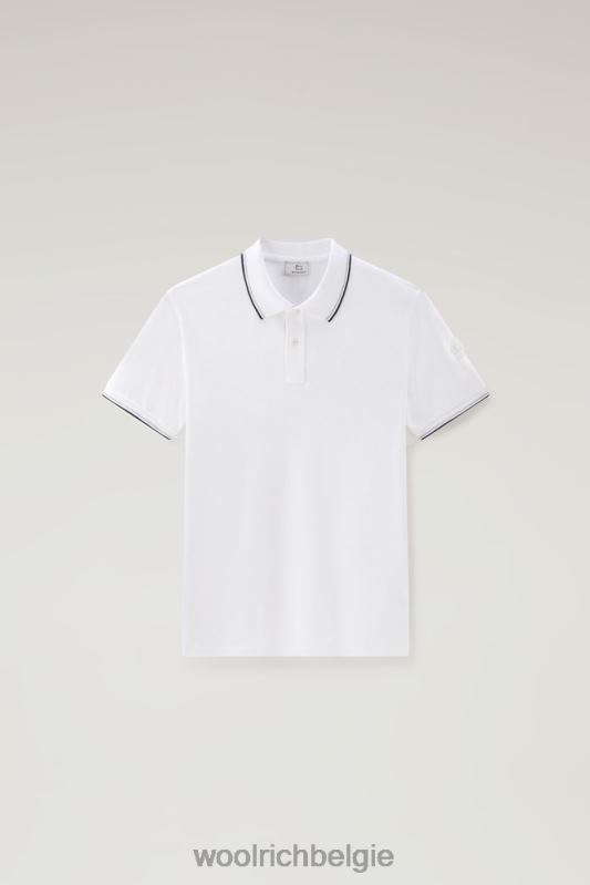 Monterey poloshirt van piquét stretchkatoen Woolrich Heren 8TTN0389 Helder wit kleding