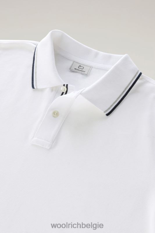 Monterey poloshirt van piquét stretchkatoen Woolrich Heren 8TTN0389 Helder wit kleding