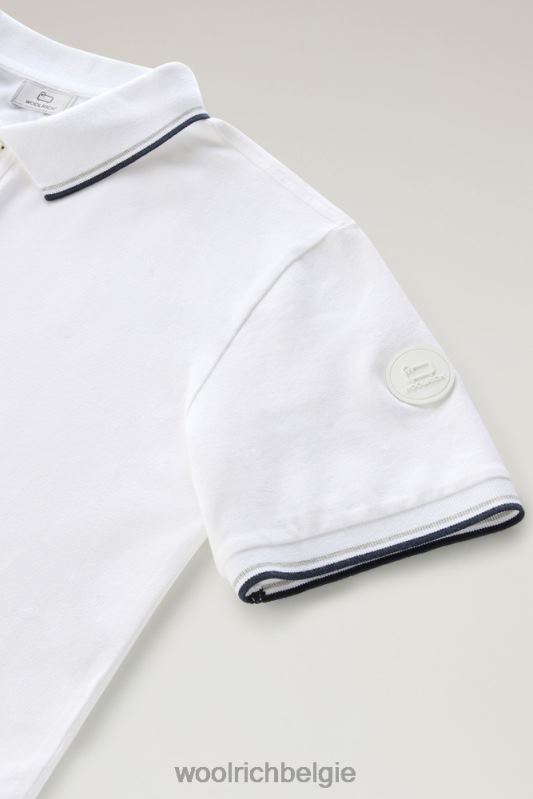 Monterey poloshirt van piquét stretchkatoen Woolrich Heren 8TTN0389 Helder wit kleding