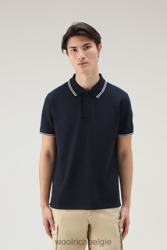 Monterey poloshirt van piquét stretchkatoen Woolrich Heren 8TTN0556 Melton blauw kleding