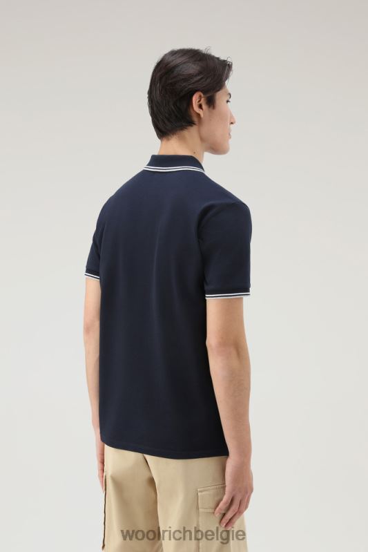 Monterey poloshirt van piquét stretchkatoen Woolrich Heren 8TTN0556 Melton blauw kleding
