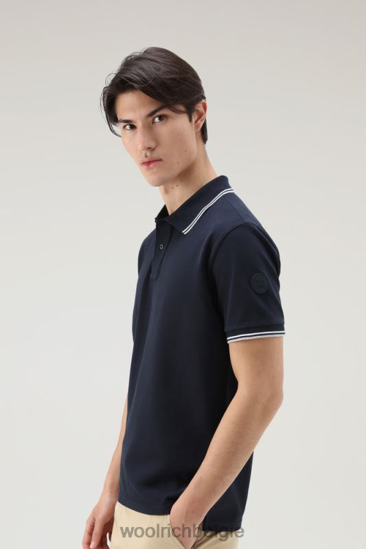 Monterey poloshirt van piquét stretchkatoen Woolrich Heren 8TTN0556 Melton blauw kleding