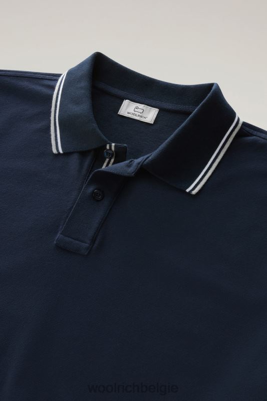 Monterey poloshirt van piquét stretchkatoen Woolrich Heren 8TTN0556 Melton blauw kleding