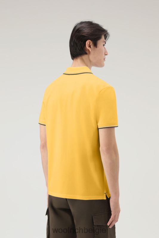 Monterey poloshirt van piquét stretchkatoen Woolrich Heren 8TTN0576 vuur geel kleding