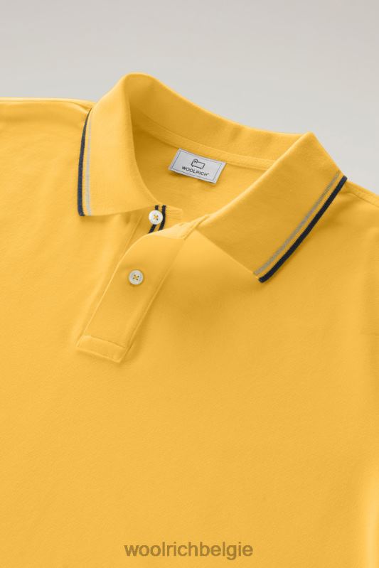 Monterey poloshirt van piquét stretchkatoen Woolrich Heren 8TTN0576 vuur geel kleding