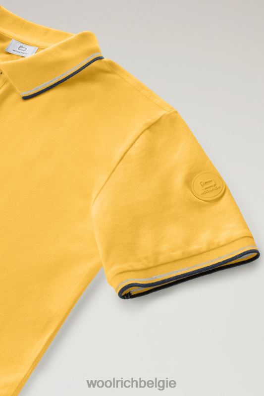 Monterey poloshirt van piquét stretchkatoen Woolrich Heren 8TTN0576 vuur geel kleding