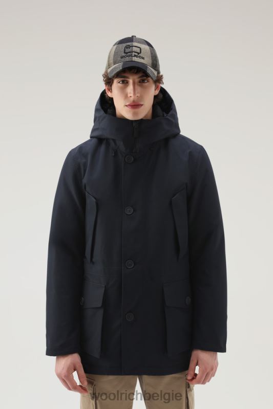 Mountain Gore-Tex waterdichte parka met capuchon Woolrich Heren 8TTN0845 Melton blauw kleding
