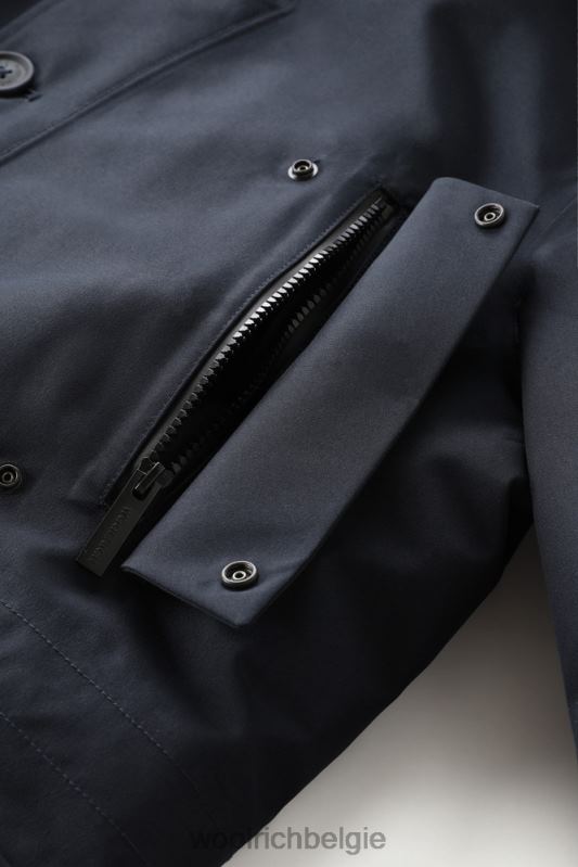 Mountain Gore-Tex waterdichte parka met capuchon Woolrich Heren 8TTN0845 Melton blauw kleding