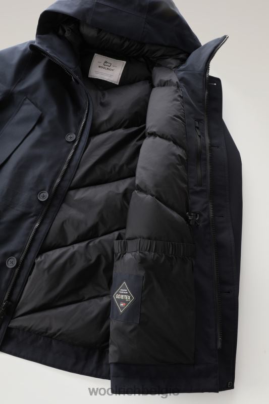 Mountain Gore-Tex waterdichte parka met capuchon Woolrich Heren 8TTN0845 Melton blauw kleding