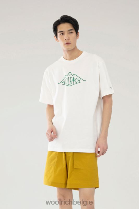 Mountainline-T-shirt van puur katoen Woolrich Heren 8TTN0396 wit kleding