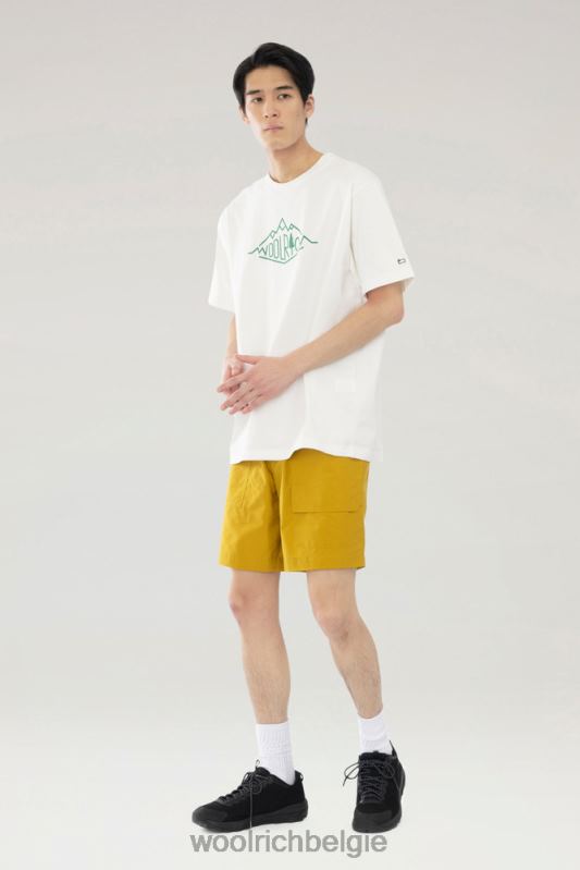 Mountainline-T-shirt van puur katoen Woolrich Heren 8TTN0396 wit kleding