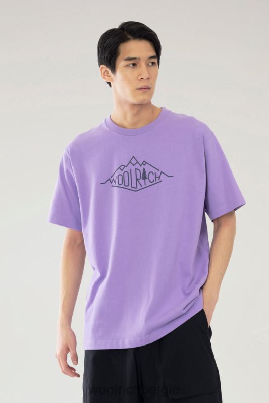 Mountainline-T-shirt van puur katoen Woolrich Heren 8TTN0624 paars kleding