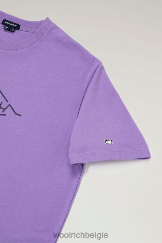 Mountainline-T-shirt van puur katoen Woolrich Heren 8TTN0624 paars kleding