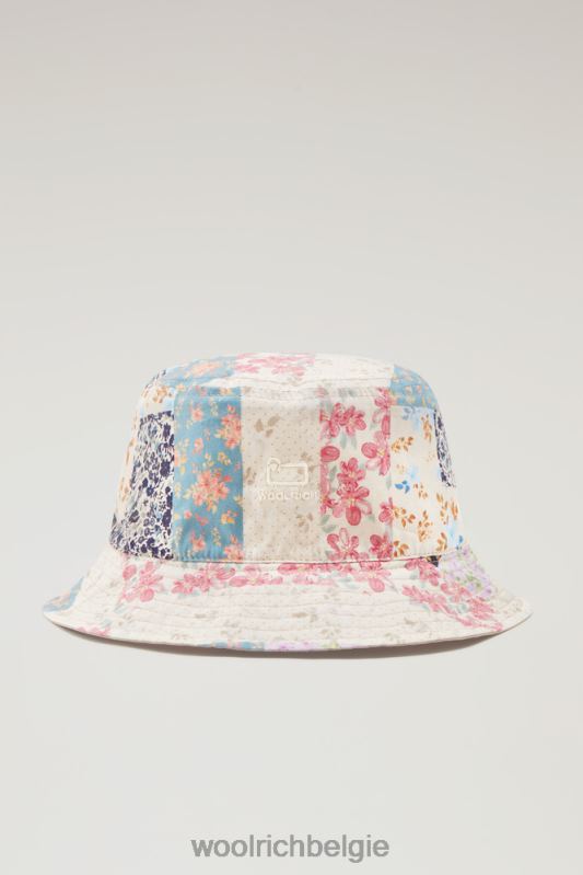 Omkeerbare vissershoed van puur katoen Woolrich unisex 8TTN015 crème patchwork accessoires