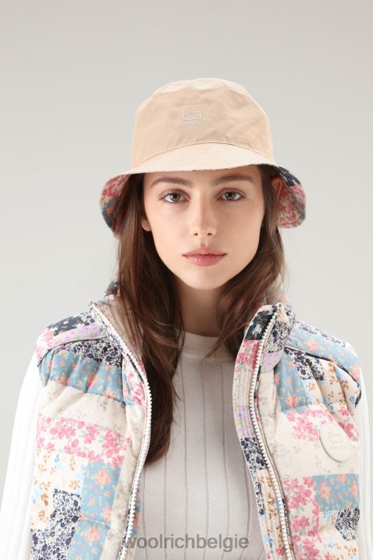 Omkeerbare vissershoed van puur katoen Woolrich unisex 8TTN015 crème patchwork accessoires