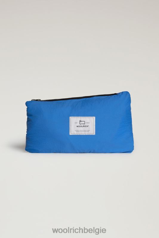 Opvouwbaar windjack van gekreukeld nylon Woolrich Heren 8TTN0560 klokje blauw kleding