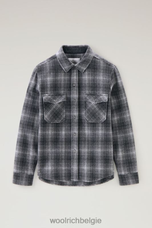 Overshirt met Alaska-ruit van gerecyclede Italiaanse wolmix Woolrich Heren 8TTN0668 grijze jacht kleding