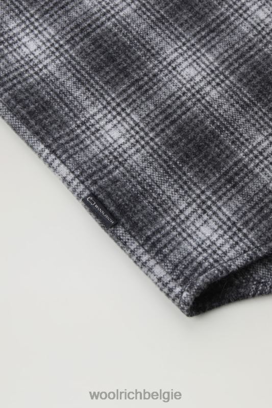 Overshirt met Alaska-ruit van gerecyclede Italiaanse wolmix Woolrich Heren 8TTN0668 grijze jacht kleding
