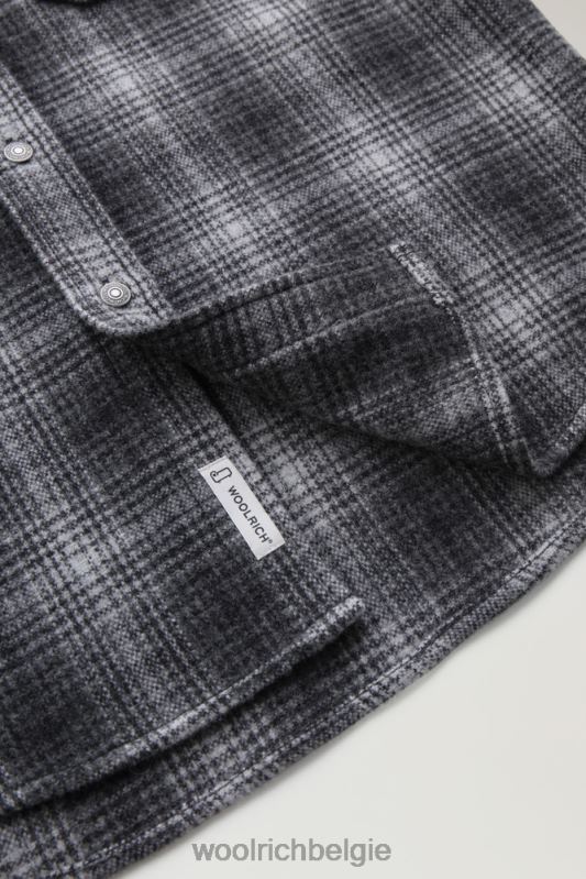 Overshirt met Alaska-ruit van gerecyclede Italiaanse wolmix Woolrich Heren 8TTN0668 grijze jacht kleding