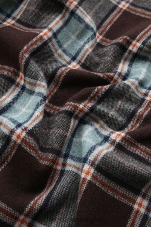 Overshirt met Alaska-ruit van gerecyclede Italiaanse wolmix Woolrich Heren 8TTN0686 woestijn controle kleding