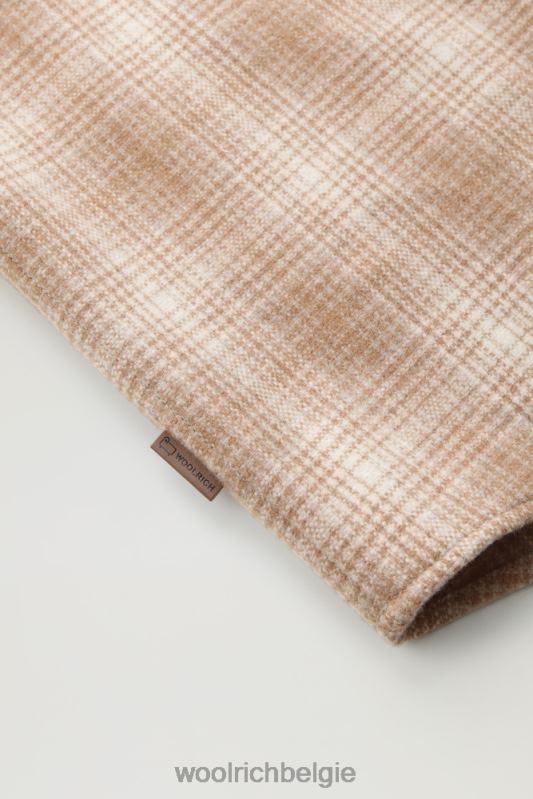 Overshirt met Alaska-ruit van gerecyclede Italiaanse wolmix Woolrich Heren 8TTN0691 kamelen jacht kleding