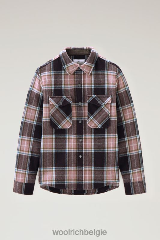 Overshirt met Alaska-ruit van gerecyclede Italiaanse wolmix Woolrich Heren 8TTN0704 roze ruit kleding