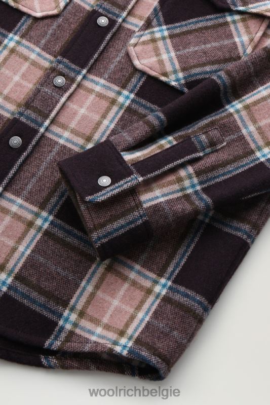 Overshirt met Alaska-ruit van gerecyclede Italiaanse wolmix Woolrich Heren 8TTN0704 roze ruit kleding
