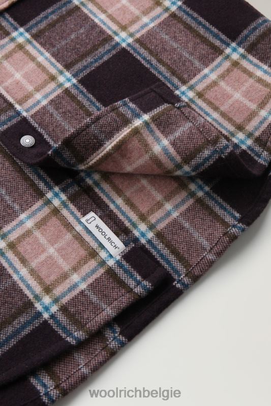 Overshirt met Alaska-ruit van gerecyclede Italiaanse wolmix Woolrich Heren 8TTN0704 roze ruit kleding