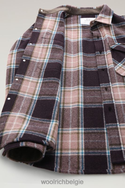 Overshirt met Alaska-ruit van gerecyclede Italiaanse wolmix Woolrich Heren 8TTN0704 roze ruit kleding