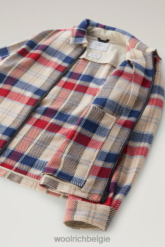 Overshirt met houtruiten van manteco-stof van een wol-katoenmix Woolrich Heren 8TTN0397 rode vinkje kleding