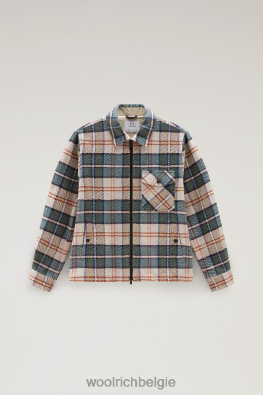 Overshirt met houtruiten van manteco-stof van een wol-katoenmix Woolrich Heren 8TTN0435 paarse ruit kleding