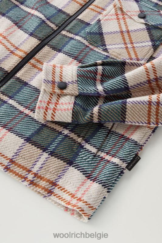 Overshirt met houtruiten van manteco-stof van een wol-katoenmix Woolrich Heren 8TTN0435 paarse ruit kleding