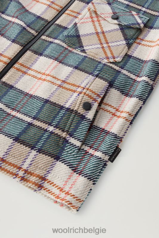Overshirt met houtruiten van manteco-stof van een wol-katoenmix Woolrich Heren 8TTN0435 paarse ruit kleding