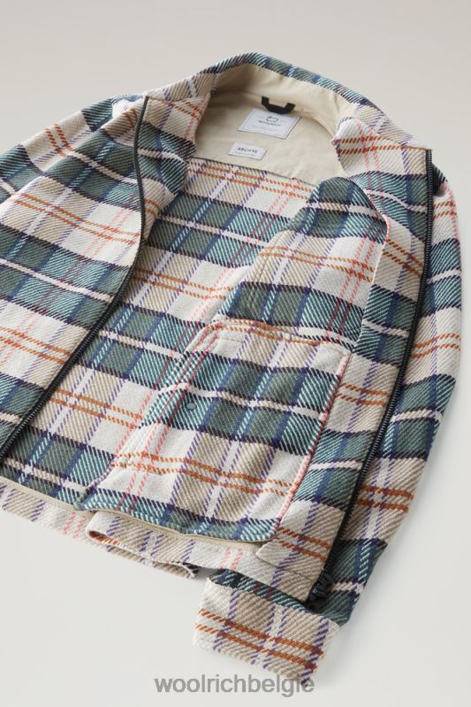 Overshirt met houtruiten van manteco-stof van een wol-katoenmix Woolrich Heren 8TTN0435 paarse ruit kleding