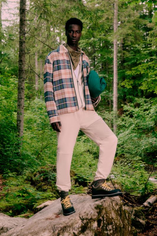 Overshirt met houtruiten van manteco-stof van een wol-katoenmix Woolrich Heren 8TTN0435 paarse ruit kleding